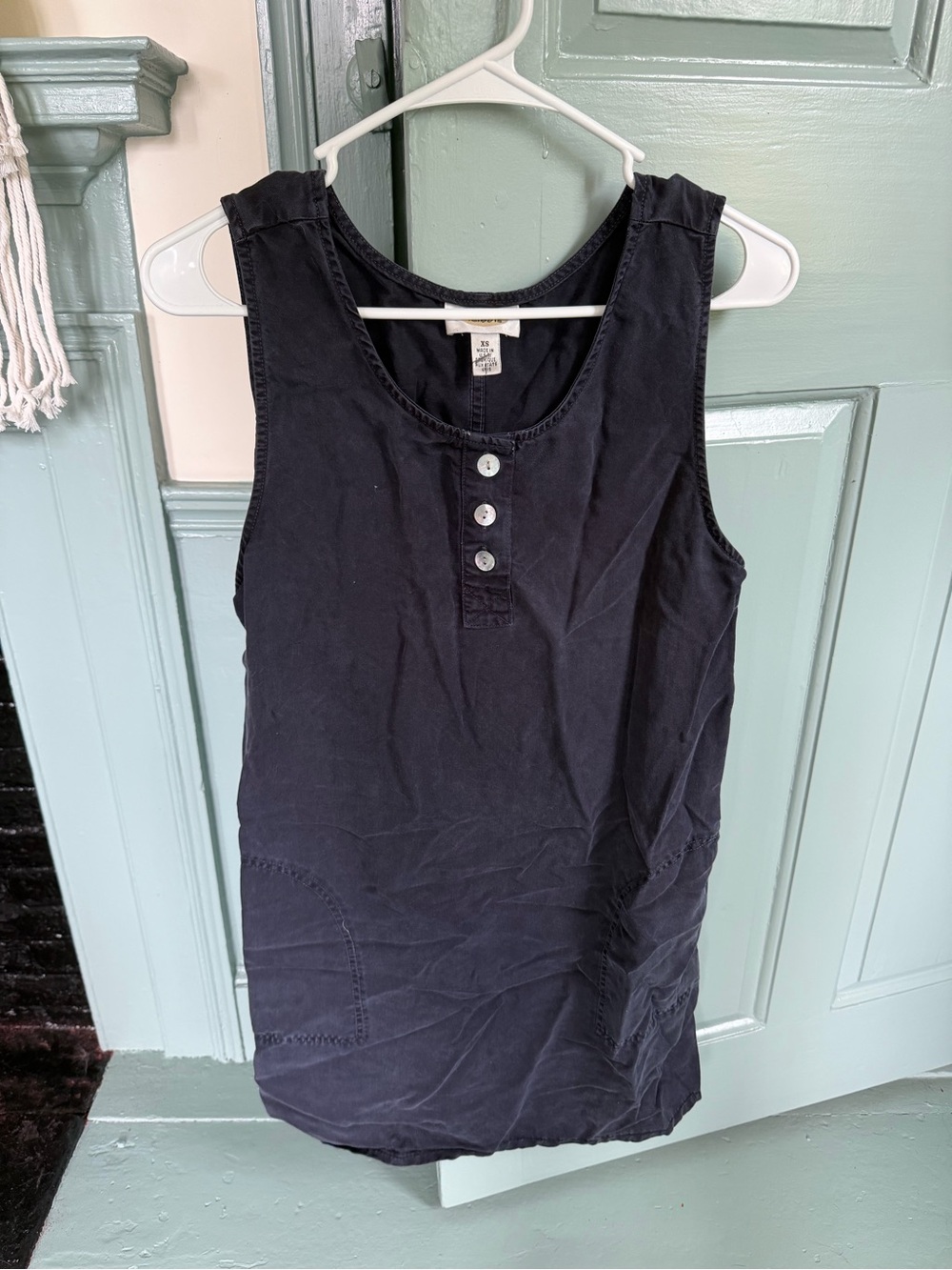 Vintage Talbots navy Sleeveless Dress with Button Detail